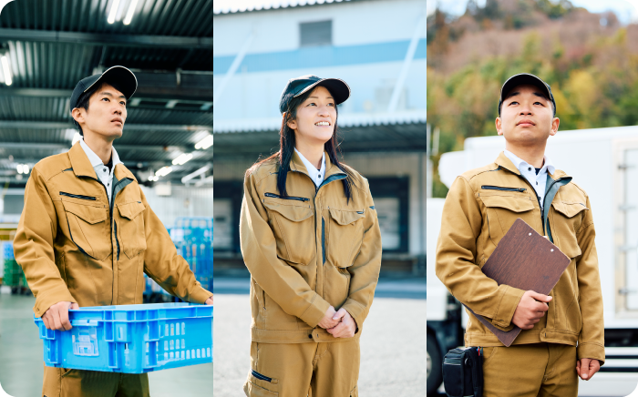 社員3名の立ち姿の写真